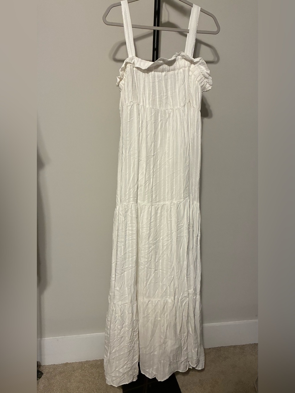 NWT SABO Keisha Dress White Sleeveless Flowy Maxi Rayon Cotton US Size 10 New! - Picture 5 of 8